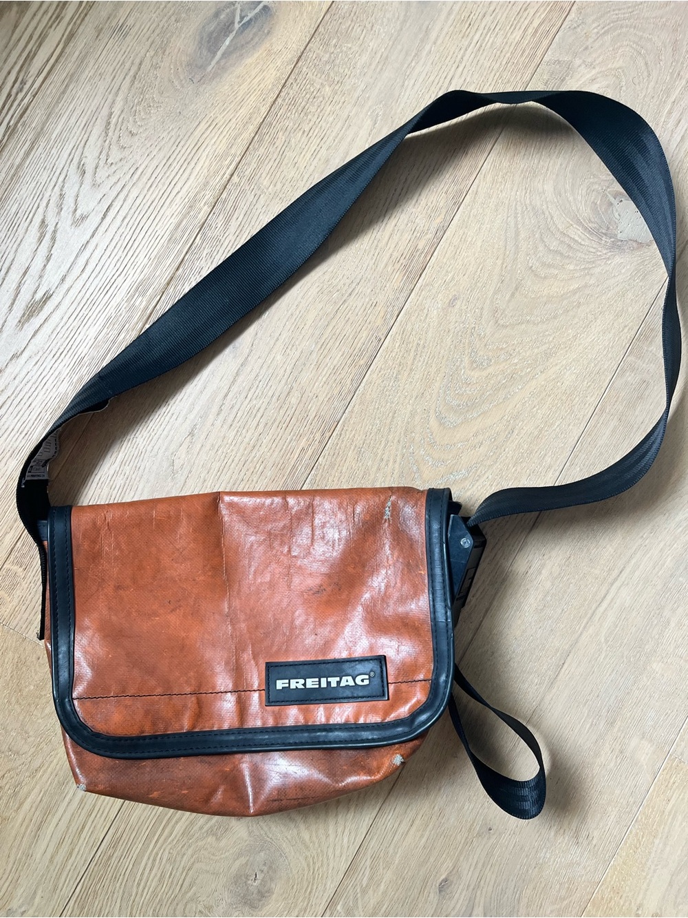 FREITAG Orange Crossbody Bag with Black Trim
